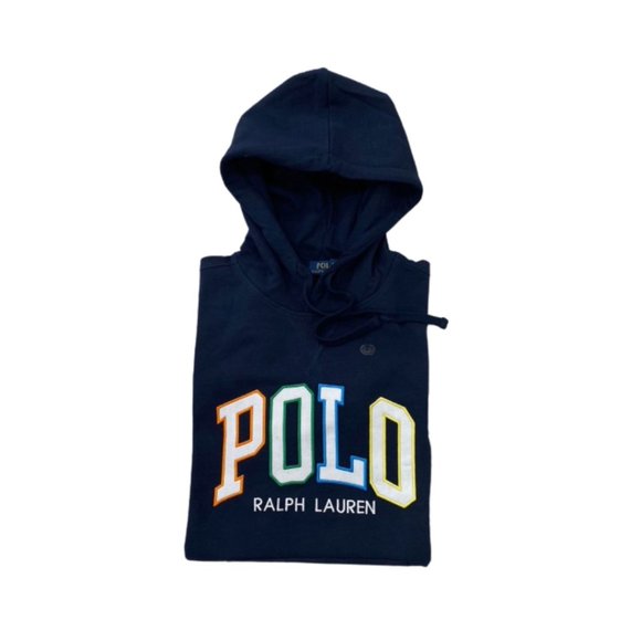 NWT Polo Ralph Lauren Men's Logo Graphic Fleece Hoodie Color Navy Size S - XL - Picture 5 of 6